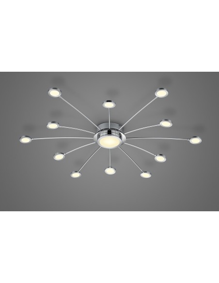 Trio Bodrum – Plafonnier design chromé, variation de lumière et mémoire intégrée