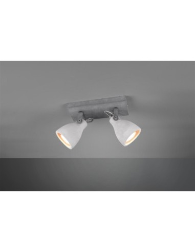 Trio Concrete – Applique ou plafonnier 2x GU10, métal & béton, look minimaliste