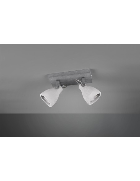 Trio Concrete – Luminaire 2 spots orientables, effet béton, compatible LED 42W max