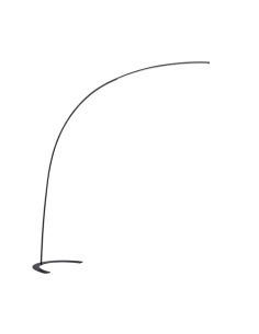 Trio Shanghai – Lampadaire LED arqué noir avec variateur à pied intégré