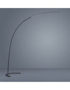 Trio Shanghai – Lampadaire LED arqué noir avec variateur à pied intégré 2