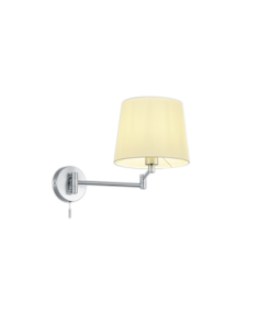 Trio Lyon – Applique murale orientable, 1xE27, max 60W, nickel mat & tissu blanc
