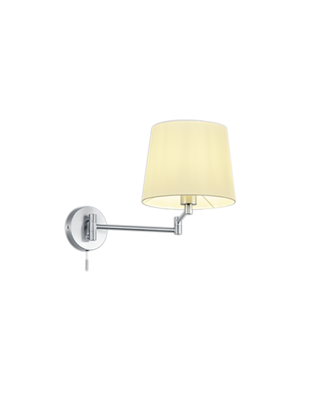 Trio Lyon – Applique murale orientable, 1xE27, max 60W, nickel mat & tissu blanc