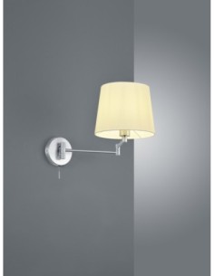 Trio Lyon – Applique murale orientable, 1xE27, max 60W, nickel mat & tissu blanc 2