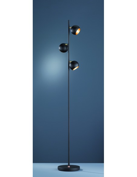 TRIO Dakota – Lampadaire design moderne, 3 ampoules, pédale de commande, idéal salon ou entrée.