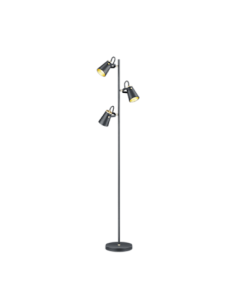 Trio Edward – Lampadaire 3xE14 orientables, métal noir mat et or, H.160cm