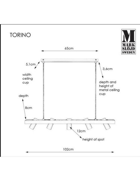 Suspension Led 5 point lumineux orientables - Markslöjd - Torino Leluminaireled.com