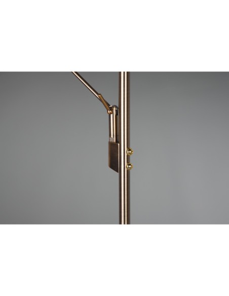 Lampadaire LED SMD 30W 3500lm réglable laiton fumé métal - Trio - Brantford