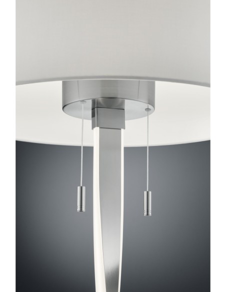 Lampadaire 2 LED SMD 7W 2x700lm 3000K + 1xE27 max 60W nickel mat métal - Trio - Nandor