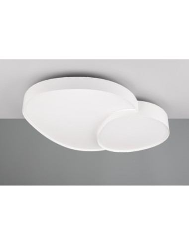 Trio Rise – Plafonnier LED dimmable 45W, 5300lm, blanc mat, teinte et intensité réglables