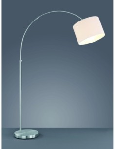 TRIO Hotel – Lampadaire E27 max. 60W, abat-jour tissu blanc, hauteur réglable 150-215 cm, nickel mat 2