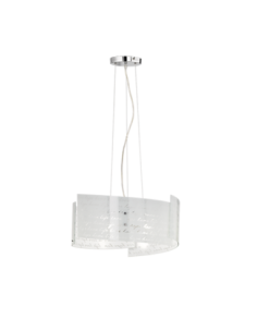 Trio Signa – Suspension 3xE27, design moderne avec verre satiné et message décoratif, Ø 50 cm