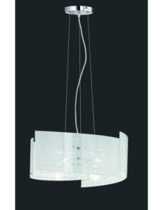 Trio Signa – Suspension 3xE27, design moderne avec verre satiné et message décoratif, Ø 50 cm 2