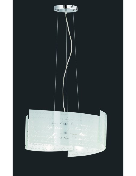Trio Signa – Lampe suspendue au style épuré avec lumière douce et citations inspirantes, max. 3x40W