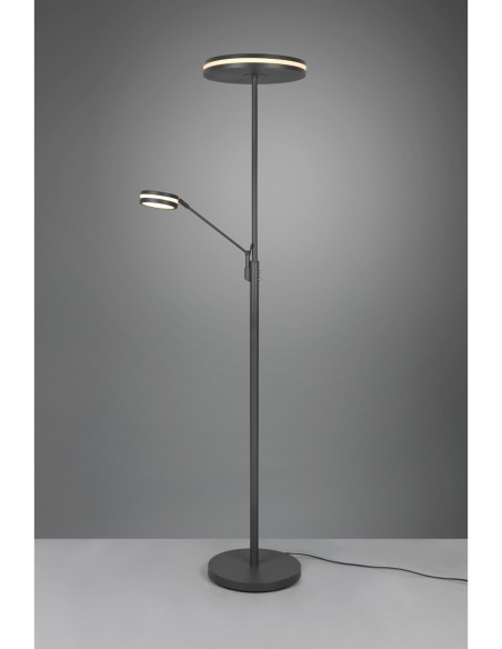 Trio Franklin – Lampadaire LED dimmable avec liseuse intégrée, mémoire & réglage couleur, anthracite