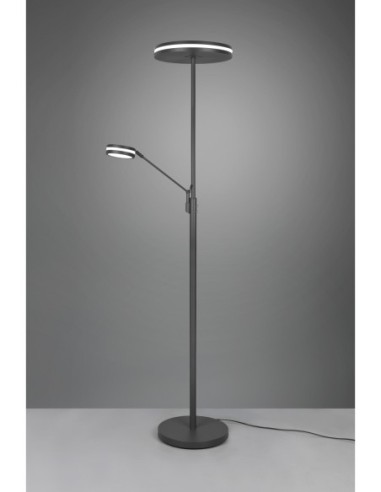 Lampadaire LED 35W + 6,5W dimmable 2700K à 4000K anthracite – Trio – Franklin