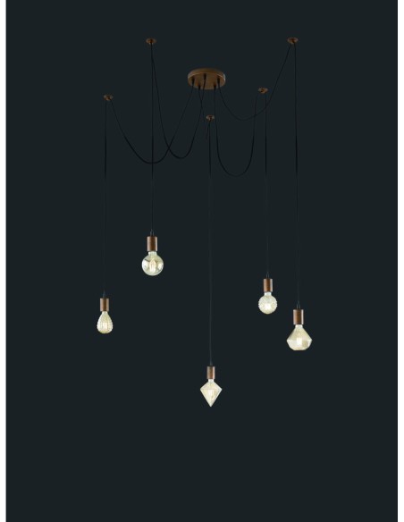 Trio Cord – Design minimaliste avec câbles réglables jusqu’à 200 cm, pour un look industriel chic