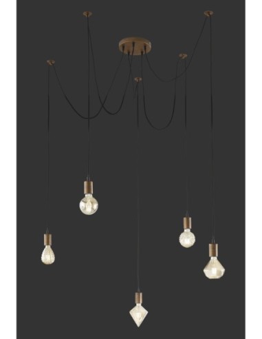 Trio Cord – Suspension décorative à douilles apparentes, idéale pour ampoules filament LED