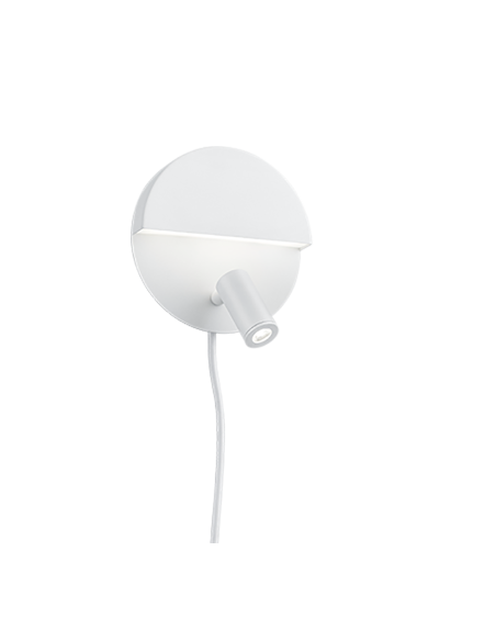 Trio Mario – Applique murale ronde blanche mat avec 2 LED intégrées (6W + 2,3W, 3000K)