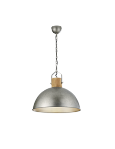 Trio Delhi – Suspension bois et métal nickel antique, 1x E27 max. 60W (non incluse)