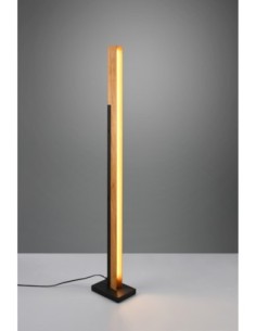 TRIO Kerala – Lampadaire LED design bois naturel et métal noir mat 2