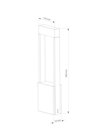 Borne extérieure Led béton et métal 60 cm Chertan 600 - Deko Light Leluminaireled.com