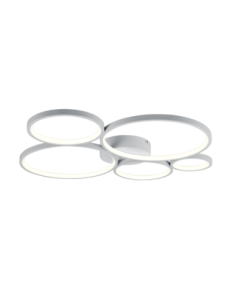 TRIO Rondo – Plafonnier LED 49W, 5800 lm, design à 5 anneaux ajustables
