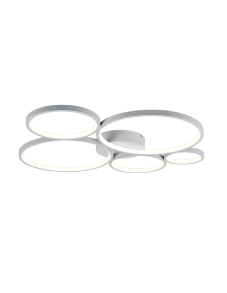 TRIO Rondo – Plafonnier LED 49W, 5800 lm, design à 5 anneaux ajustables