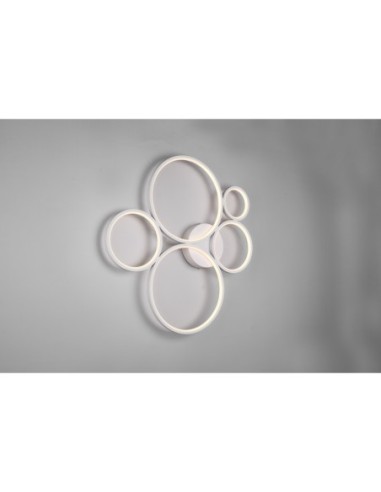 Plafonnier LED 49W 3000K blanc mat 5 anneaux dimmable - Trio - Rondo
