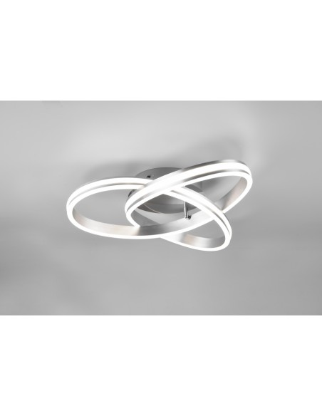 Plafonnier LED 58W 3 températures de couleur nickel mat - Trio - Nuria