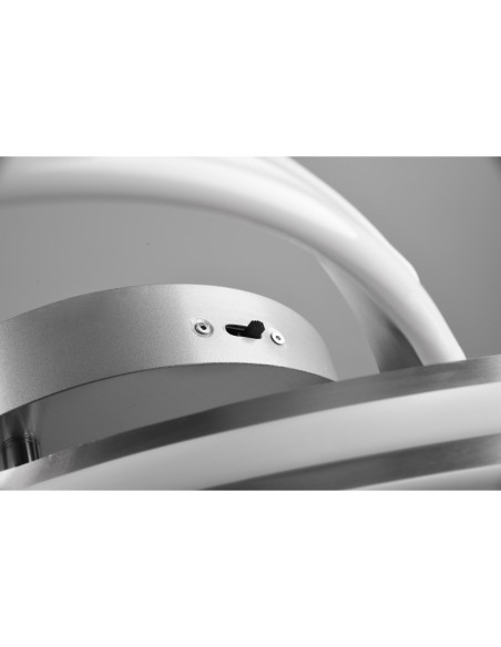 Plafonnier LED 58W 3 températures de couleur nickel mat - Trio - Nuria