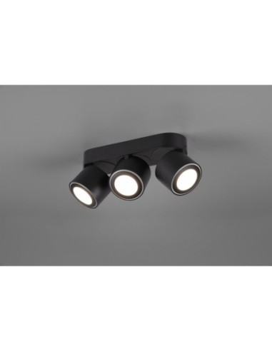 Plafonnier LED, 3x450lm 3000K,  noir mat - Trio - Taurus