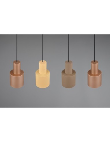 Suspension 4xE27   métal multicouleur camaïeu taupe – Trio - Agudo