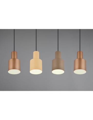 Suspension 4xE27   métal multicouleur camaïeu taupe – Trio - Agudo