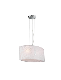 TRIO Elisa – Suspension élégante double E27, verre transparent et chrome, design moderne