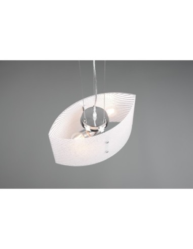 Suspension design 2xE27 verre transparent et chrome – Trio - Elisa