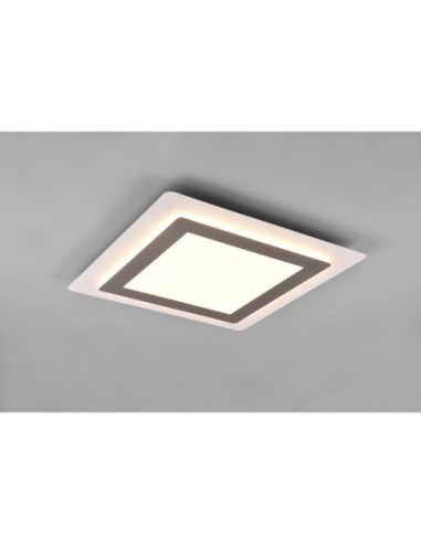 TRIO Morgan – Luminaire LED dimmable avec veilleuse, télécommande incluse, design carré