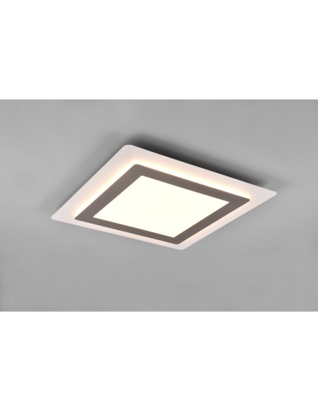 TRIO Morgan – Luminaire LED dimmable avec veilleuse, télécommande incluse, design carré