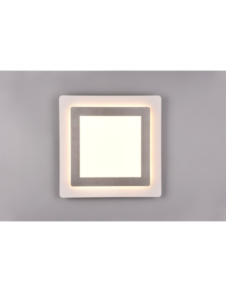 Plafonnier LED carré -  dimmable - CCT -nickel mat – Trio – Morgan