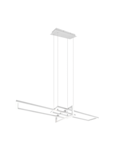 Trio Salinas – Suspension LED puissante 4400 lm, 3 spots orientables, variateur intégré, blanc mat