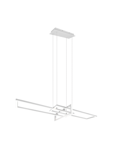 Trio Salinas – Suspension LED puissante 4400 lm, 3 spots orientables, variateur intégré, blanc mat