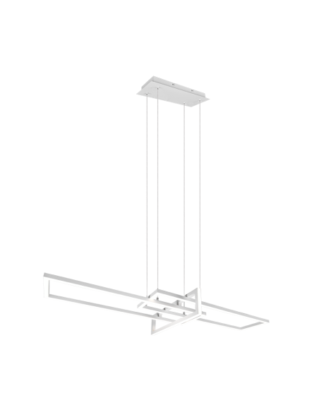 Trio Salinas – Suspension LED puissante 4400 lm, 3 spots orientables, variateur intégré, blanc mat