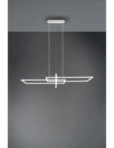 Suspension LED SMD 34W 4000K, blanc mat, variateur SWITCH, hauteur réglable - Trio - Salinas