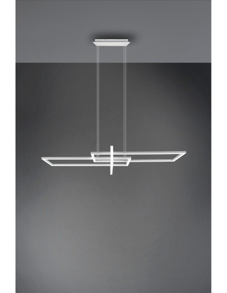 Suspension LED SMD 34W 4000K, blanc mat, variateur SWITCH, hauteur réglable - Trio - Salinas