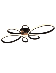 Trio Fly – Plafonnier LED design incurvé, 3900 lm, variateur 3 intensités, finition noire mate