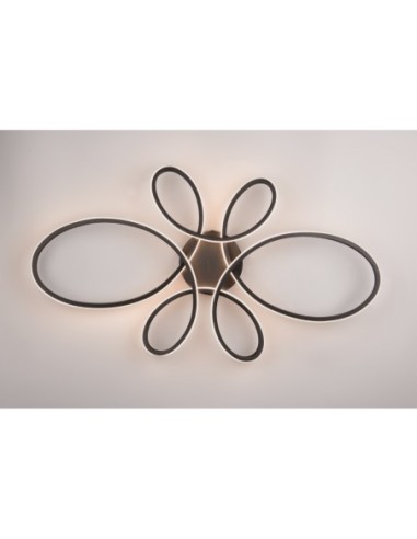 Plafonnier LED 3000K noir mat, variateur SWITCH intégré intérieur | Trio