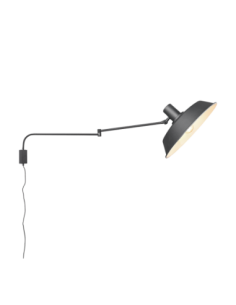 Trio Bolder – Applique orientable au style industriel, noir mat, bras long de 150 cm, E27