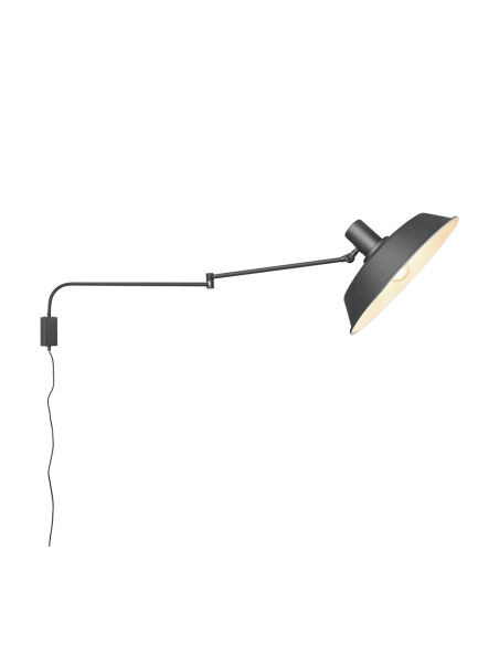 Trio Bolder – Applique orientable au style industriel, noir mat, bras long de 150 cm, E27