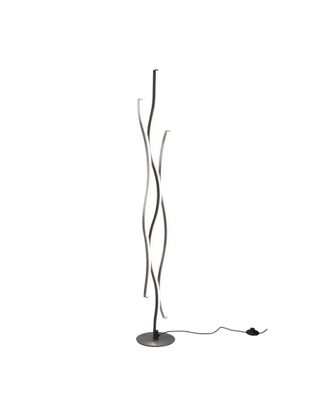 Trio Blaze – Lampadaire LED 28W, design incurvé moderne, lumière réglable 2300-4000K avec gradateur intégré