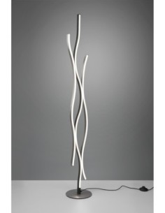 Trio Blaze – Lampadaire LED 28W, design incurvé moderne, lumière réglable 2300-4000K avec gradateur intégré 2